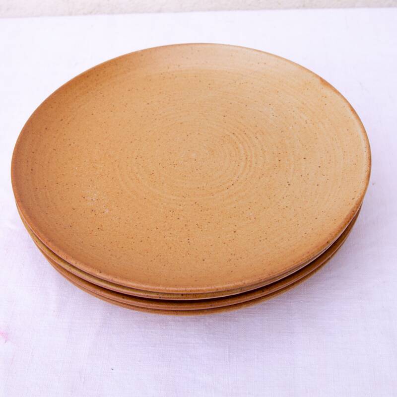 4 dessert plates stoneware village France
