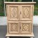 Buffet armoire with 4 doors, diamond point, stripped in light oak from the 1970s.