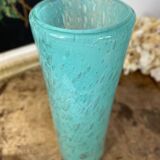 Tubular bubble glass vase