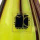 Vase en verre de Murano jaune citron et améthyste Carlo Moretti années 70