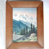 Mountain Landscape Painting from 1946 signed Frame