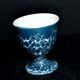 Vintage egg cup in iridescent blue metallic porcelain