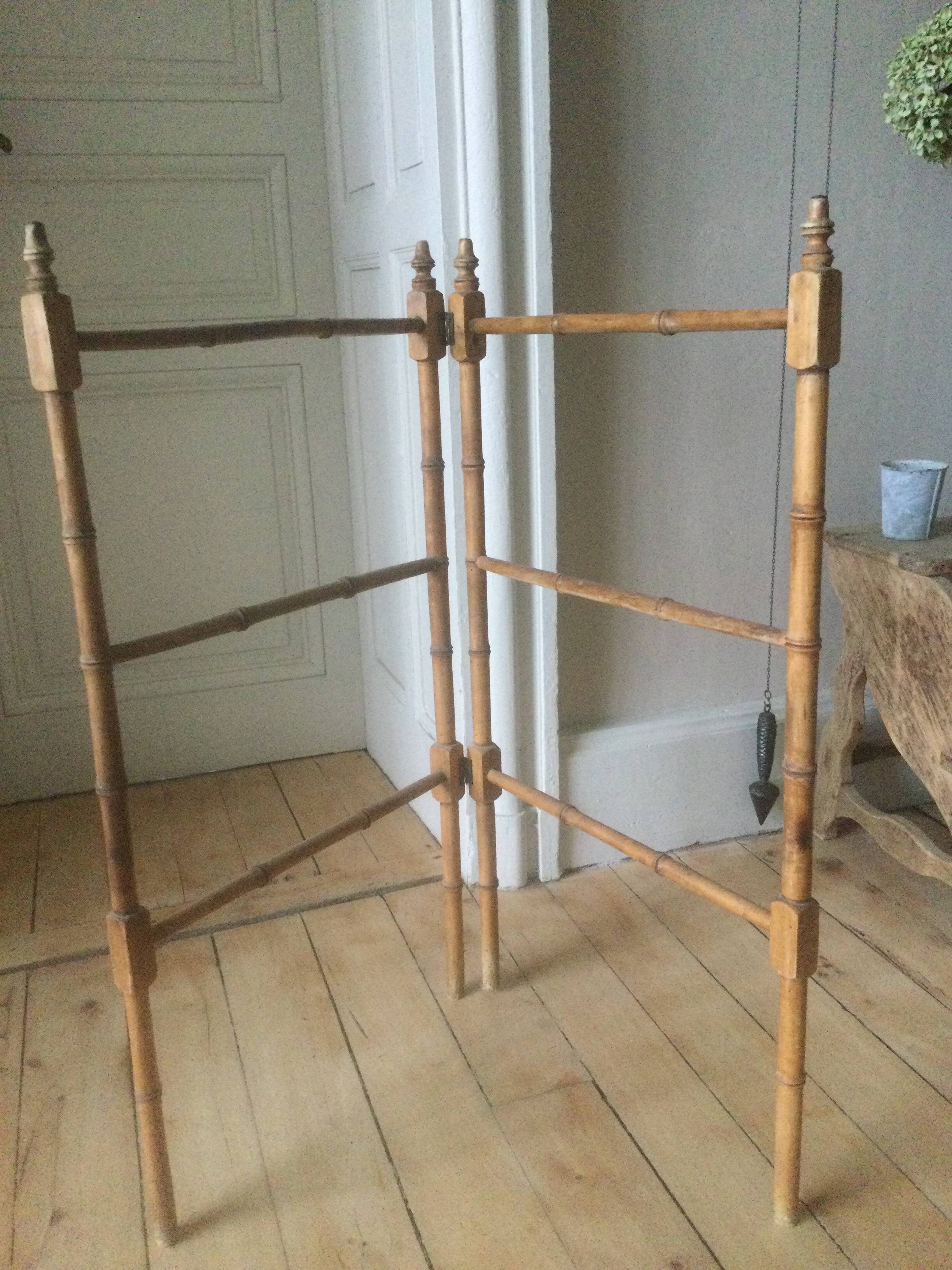 Old wooden towel rack