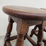 Pair of 19th century solid oak stools