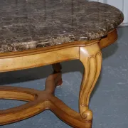 Vintage Style Coffee Table with Faux Marble Top, France