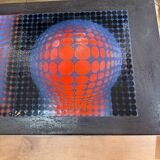 Vintage Op Art design table – Vasarely style