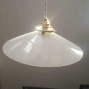 Suspension lampshade old opaline white smooth spirit walkman Art Deco 1930 TBE ø 25 cm