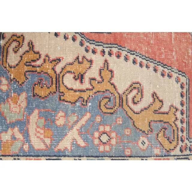 Vintage Turkish Oushak Handmade Wool Cotton Red Area Rug 123x220