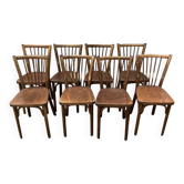 (Lot) 8 stamped Baumann bistro chairs