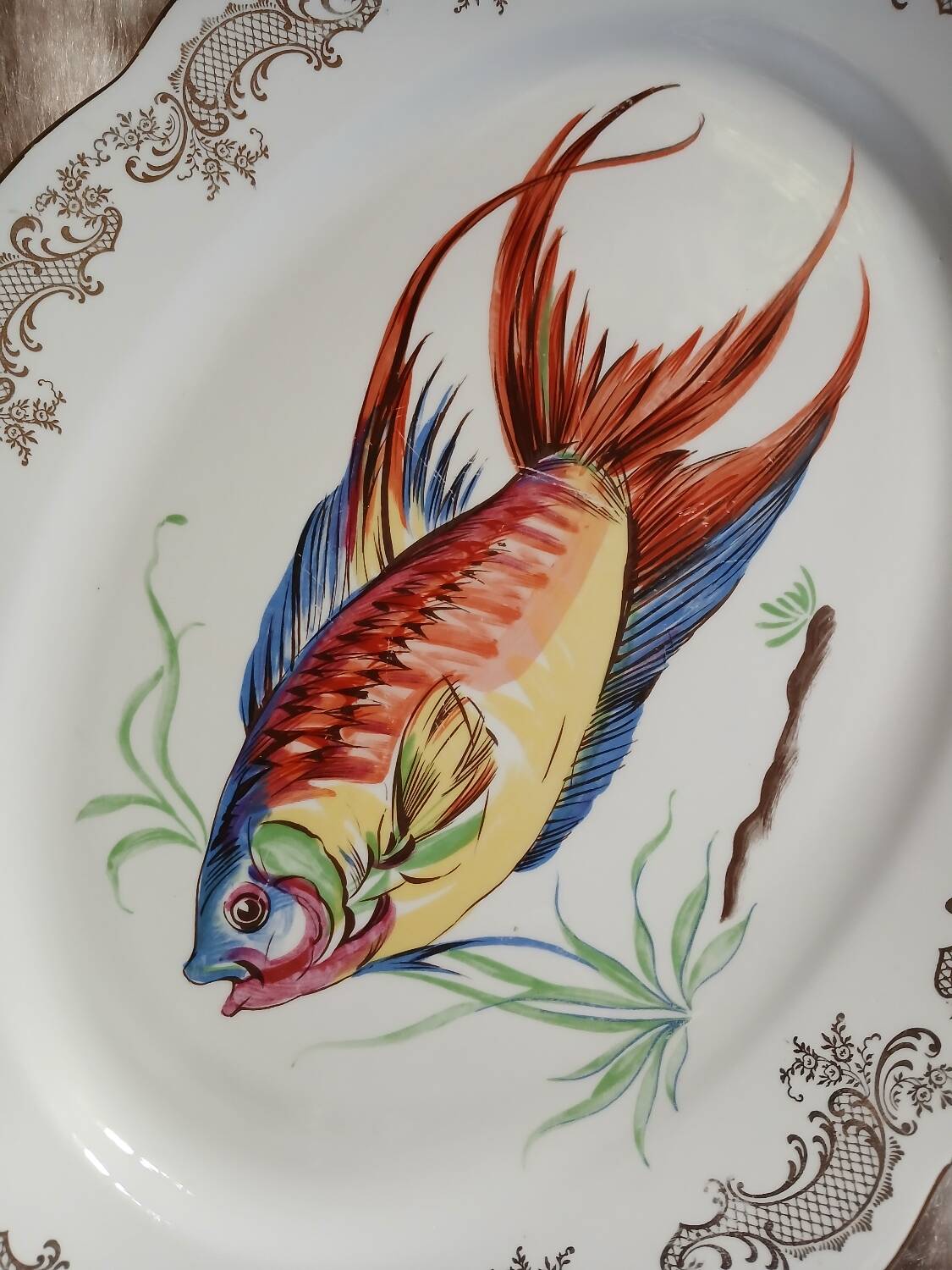 12 antique "Royal" dinner plates + 1 dish