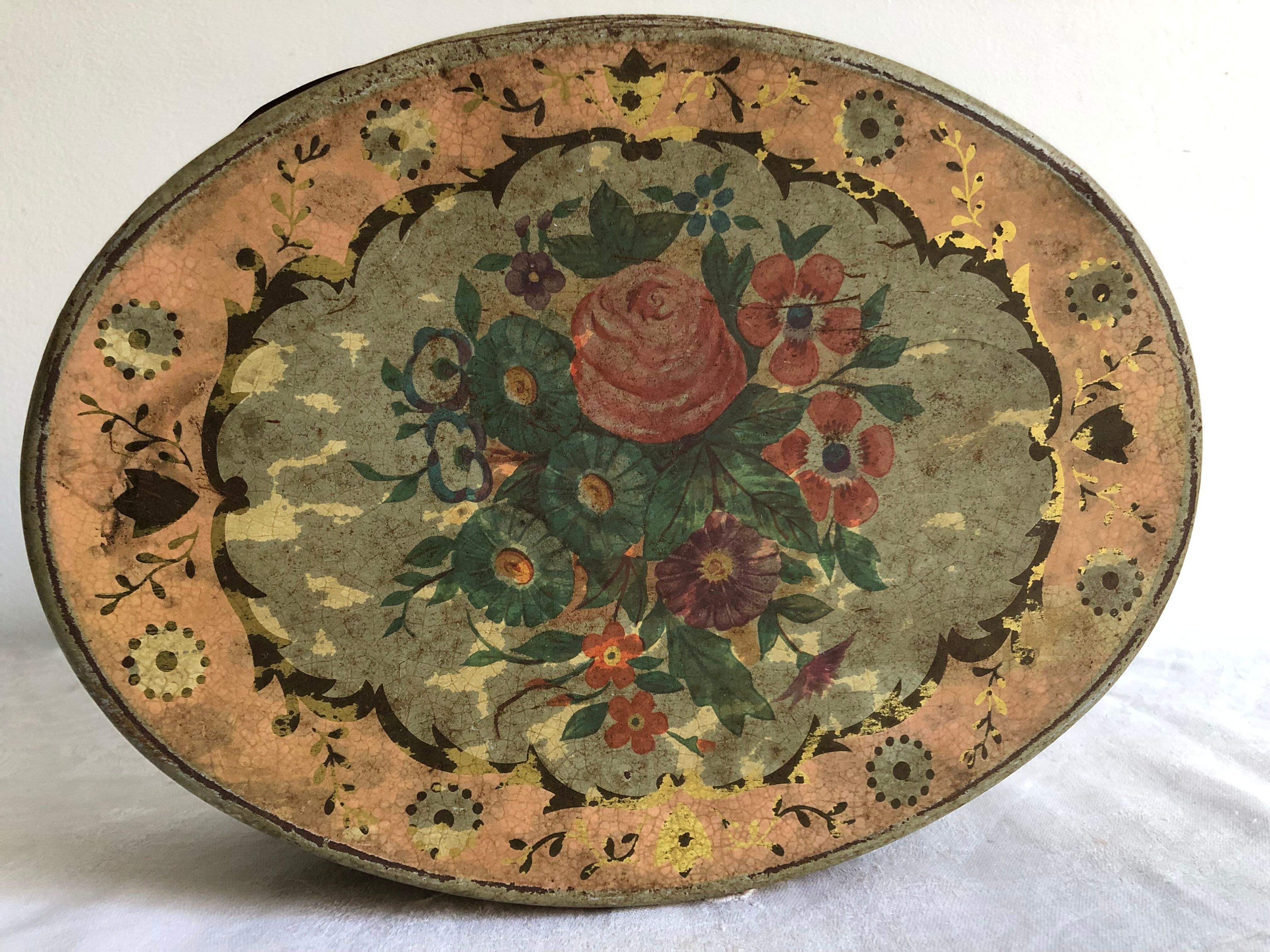 Sewing box, lithographed sheet metal box