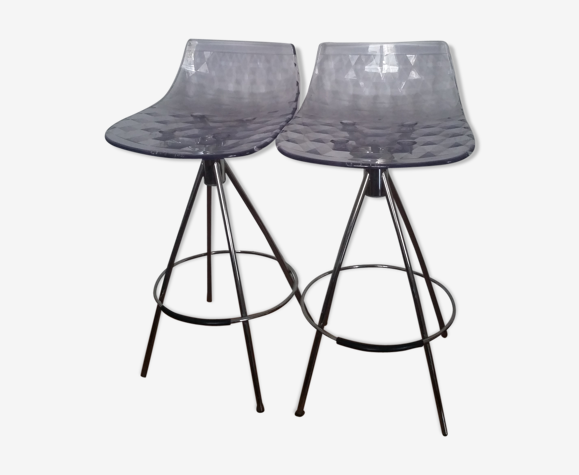 Pair of Calligaris model stools Connubia Ice, seated 65cm | Selency
