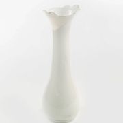 Mid-century modern vase, ivory white glass, Poland, 1970s