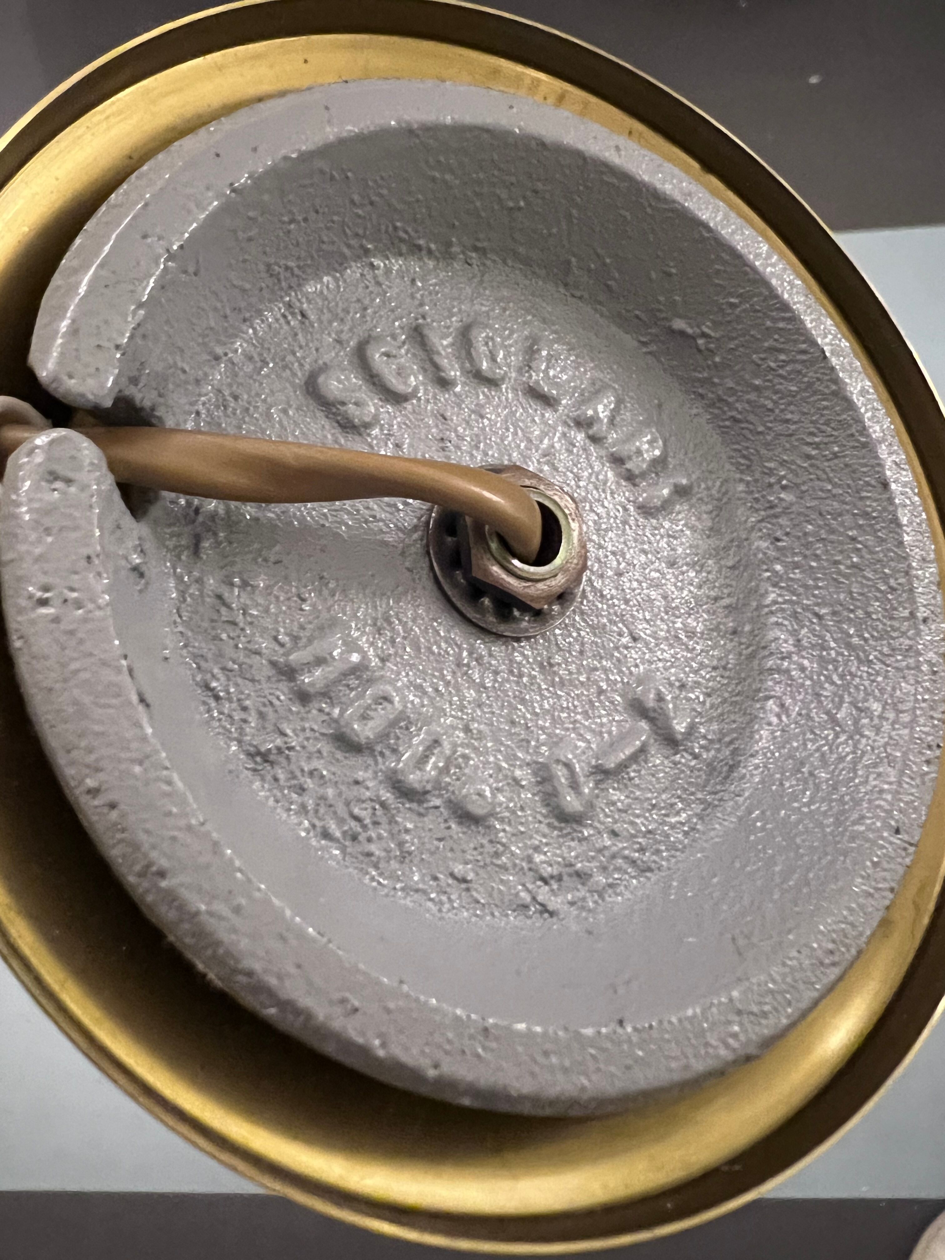 Vintage Italian pair of Signed brass table lamps by Sciolari. Italy 1970s