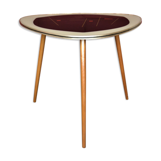 Tripod side table in graphic glass from the 60s