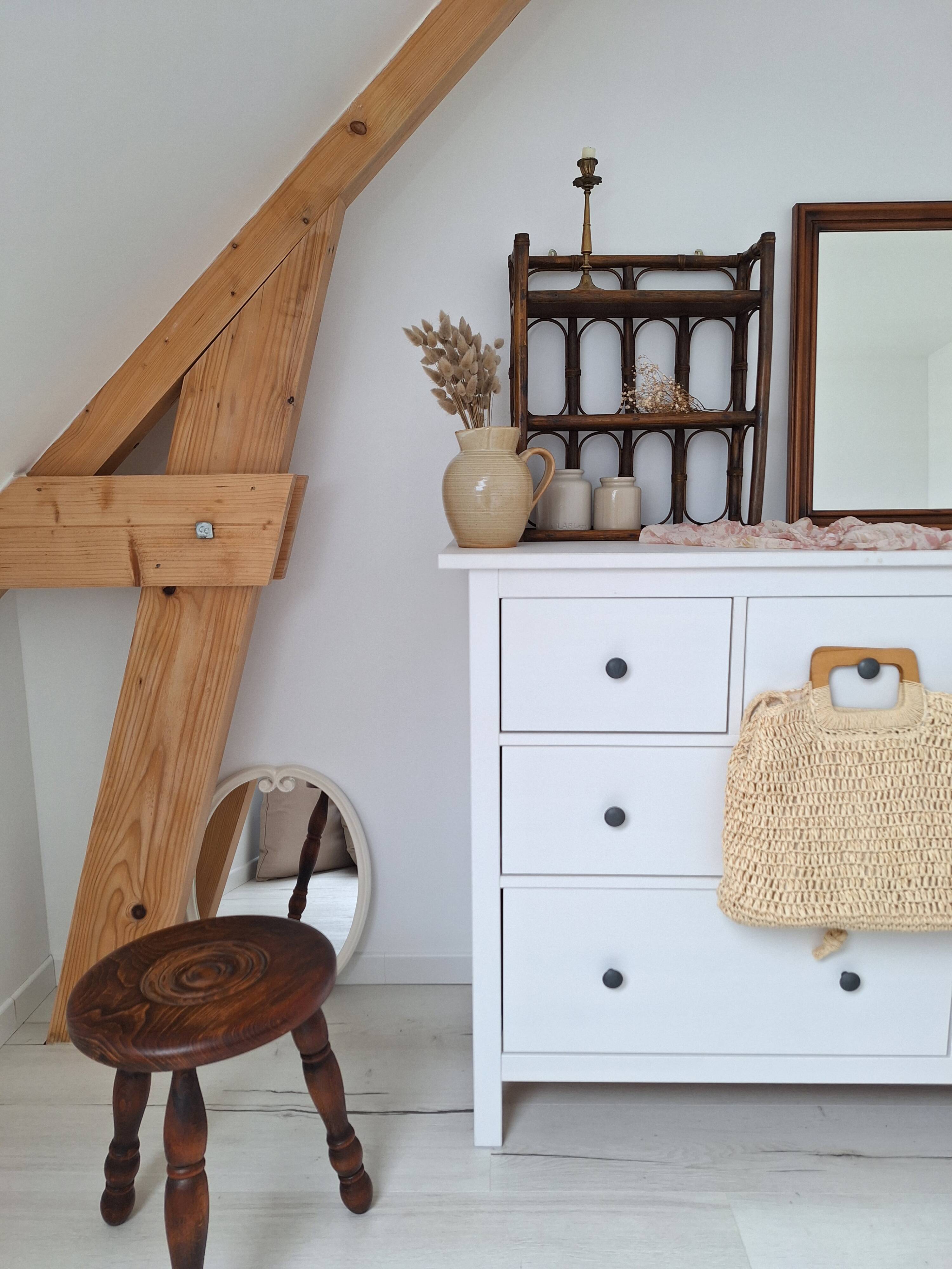 Vintage rattan shelf