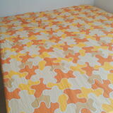 Sheet 2 people puzzle orange seventies 70s vintage