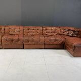 Vintage modular patchwork leather sofa DS11 by Desede, 1960s