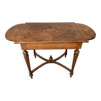 Napoleon III style desk table with 20th century inlaid top