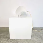 Frosted Glass 'Coque' Table Lamp By Elio Martinelli For Martinelli Luce, Italy, 1970S