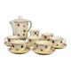 Set of 6 coffee cups his coffee teapot and milk teapot.