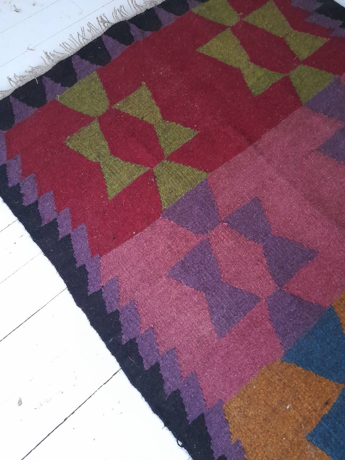 Georgian Caucasus wool geometric kilim rug