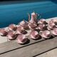 Magnificent service in art deco pastel pink porcelain.