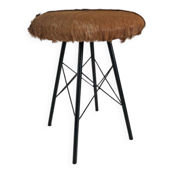 Tabouret peau de vache vintage 70's — Beyit