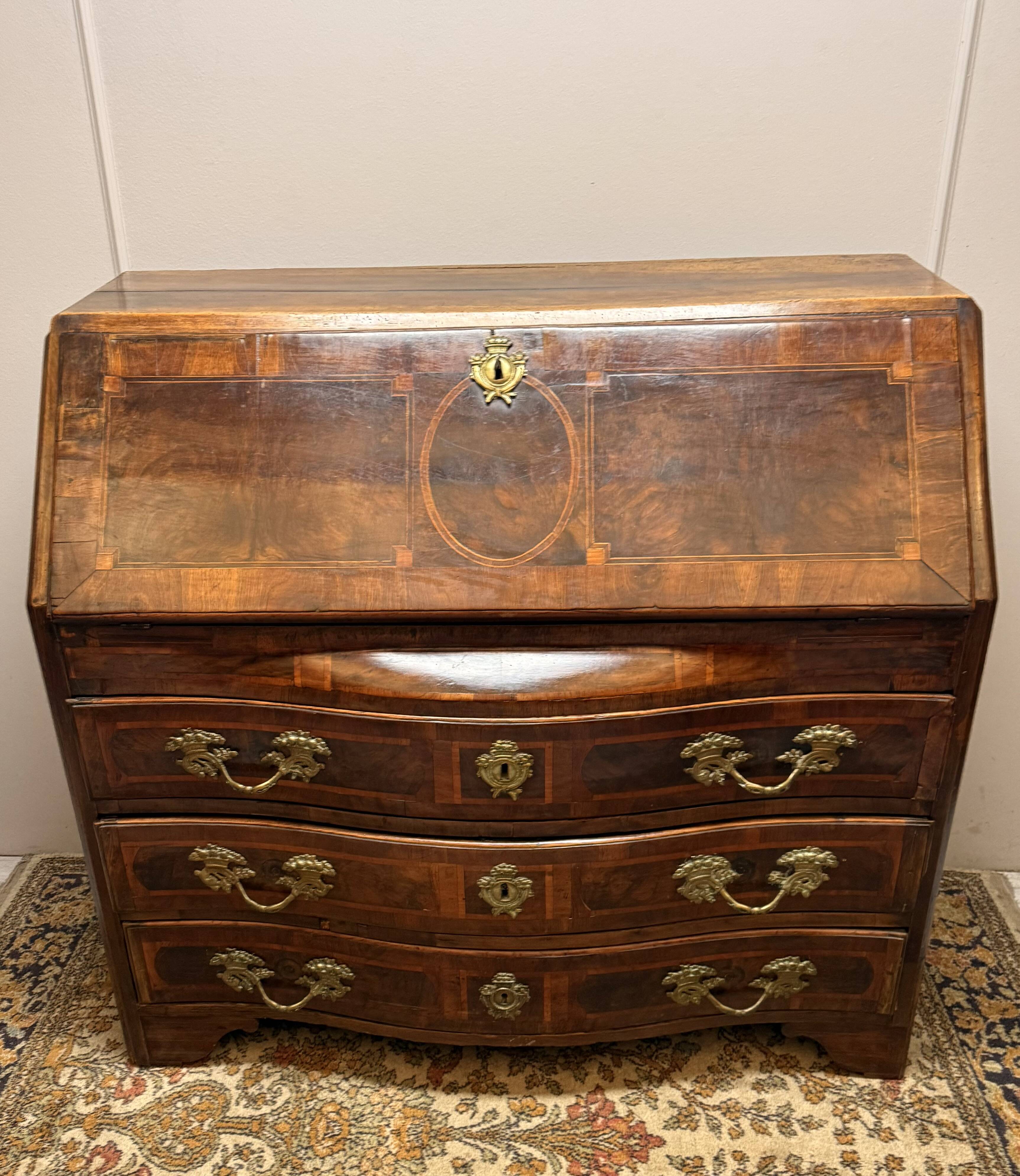 18th Century Marquetry Sloping Desk