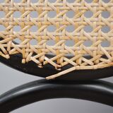 Chairs in curved beech and vienna straw, 1980s, set of 4