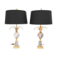 Pair of marble and brass palm lamps by Baker SA