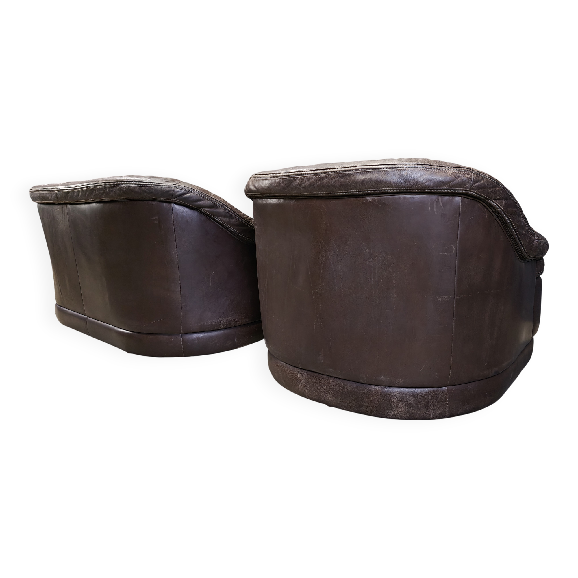 Vintage leather sofa set, 1970s