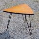 Triangle coffee table in golden blond oak base full iron of the 50s