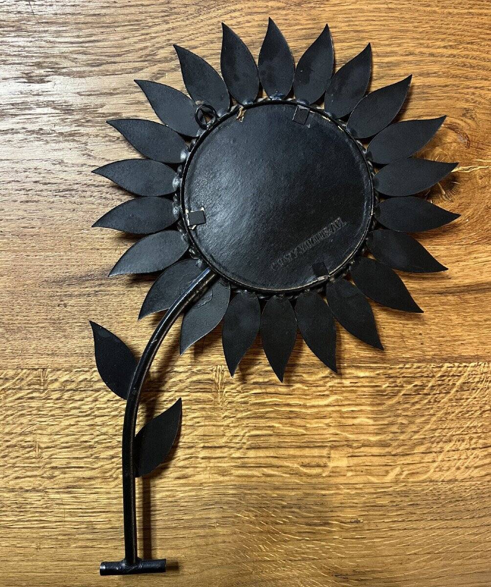 Vintage 70s: sunflower mirror marked and signed on the back / chaty vallauris am
