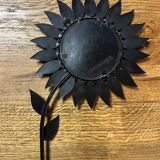 Vintage 70s: sunflower mirror marked and signed on the back / chaty vallauris am