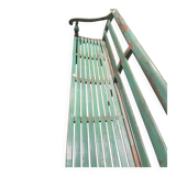 Indian bench in green lacquered teak