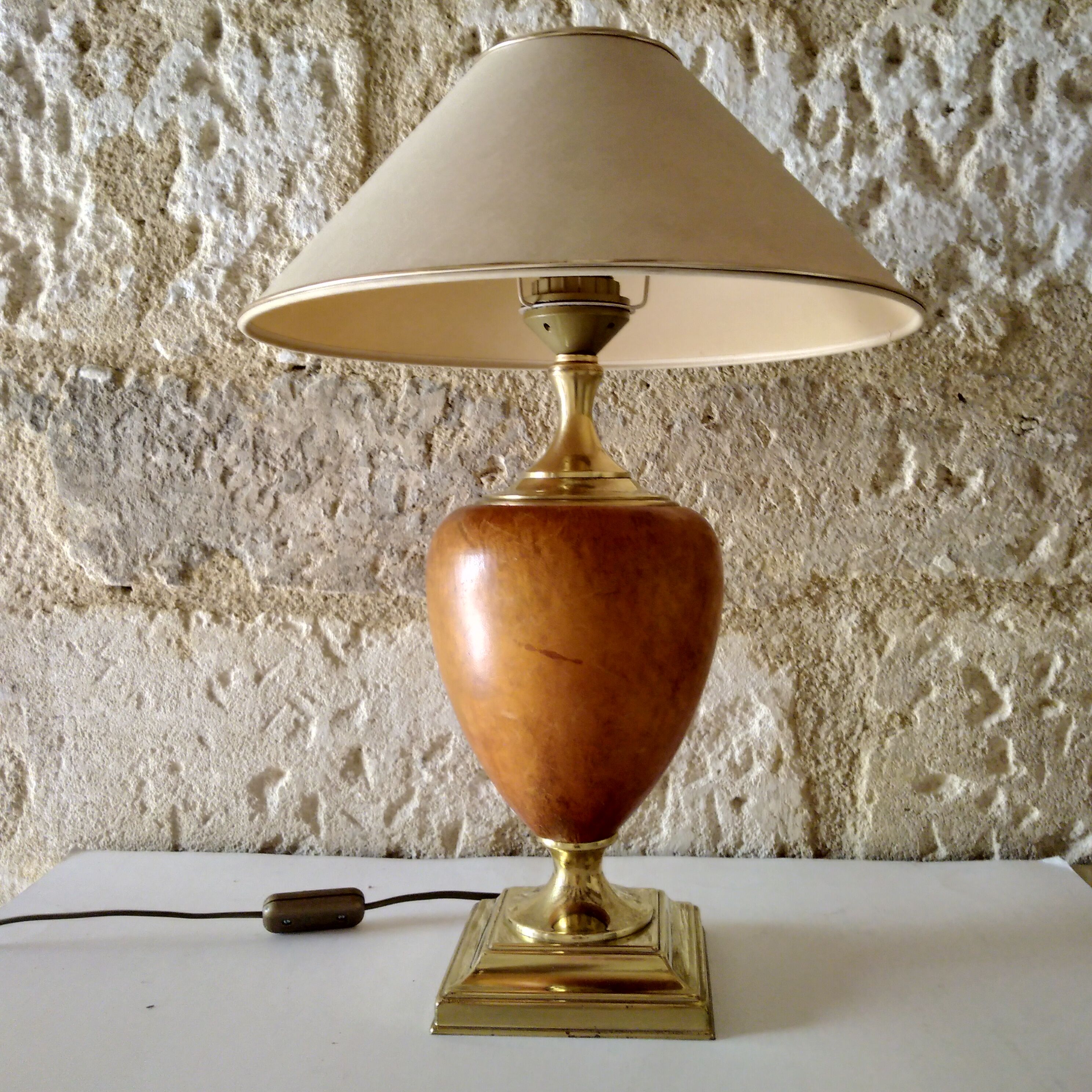 Homemade leather lamp the dolphin