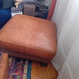 Leather pouf