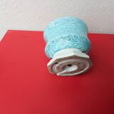 Plafonnier en verre de Clichy bleu moucheté