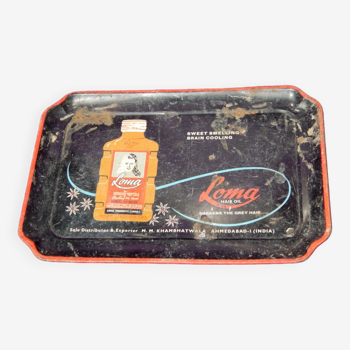 Vintage Loma oil advertising metal tray India