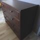 Antique chest of drawers from the 50s with 5 curved drawers, vintage old-style assembly and brass knobs
