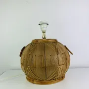 Lampe boule en osier des années 60, style Jungle Chic