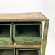 Vintage industrial cabinet, 20 iron drawers, wooden top, 1950's