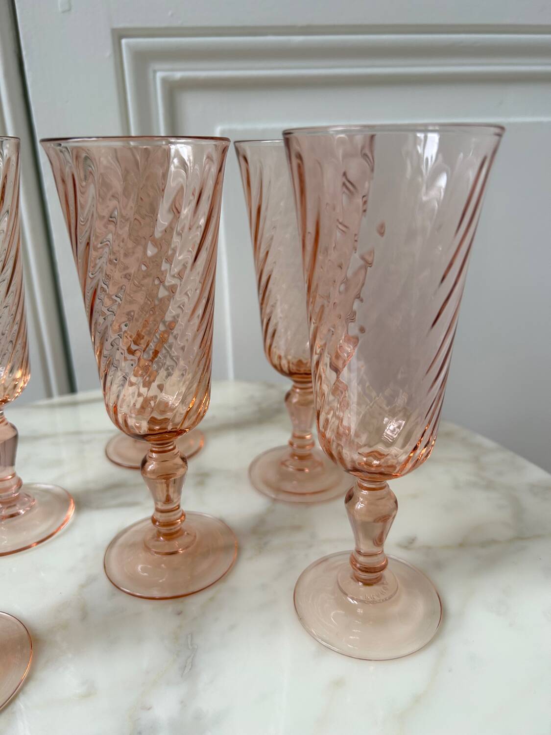 Set of 6 Rosaline champagne flutes