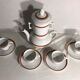 Teapot Pillivuyt and 4 vintage ceramic cups