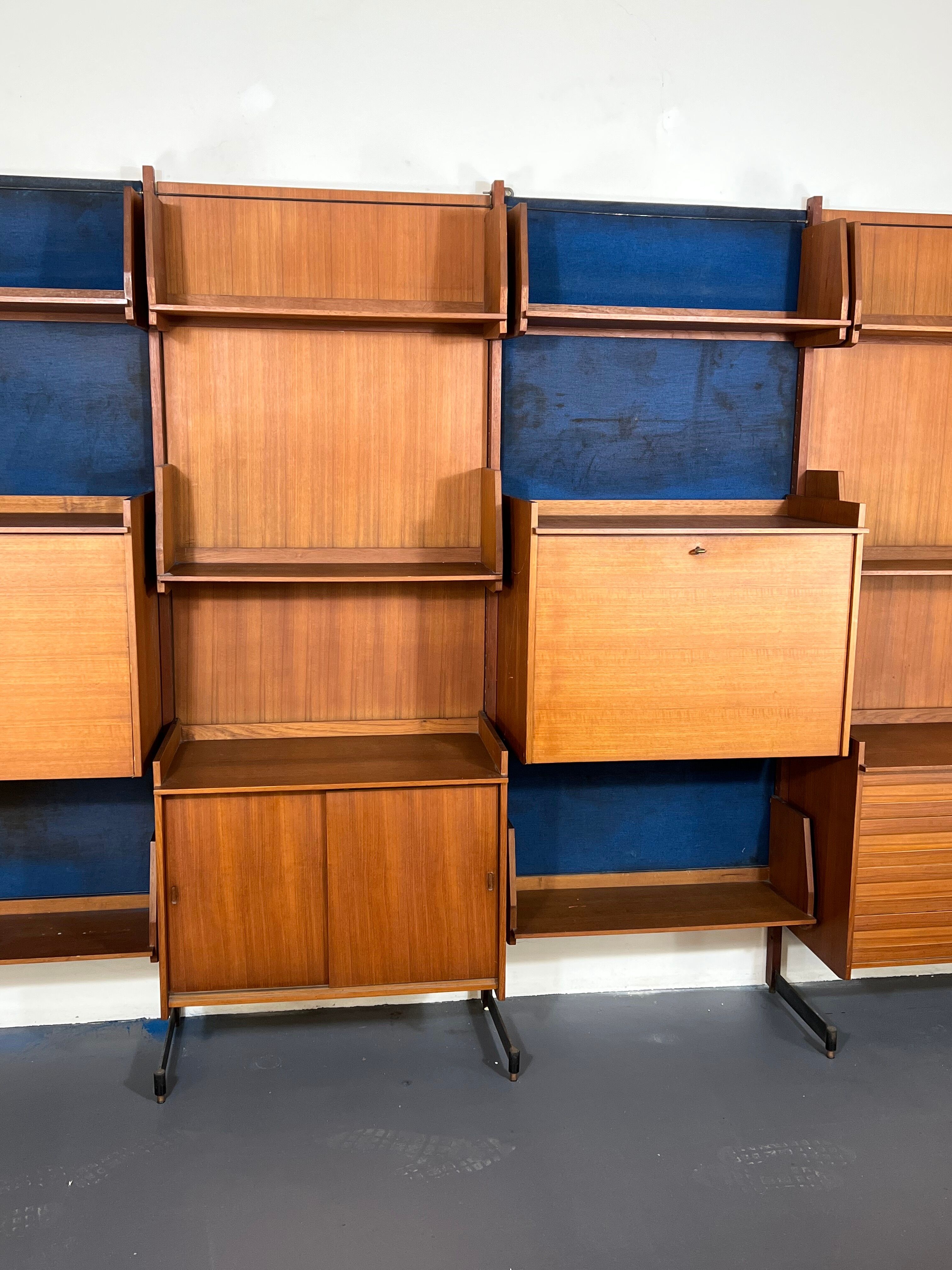 Mid-Century Modern modular wood bookcase from 50s