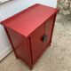 Red storage unit with 2 doors in solid wood, Chinese style, 1950