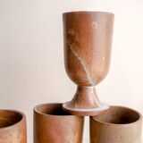 Set of 4 Mazagran stoneware mugs