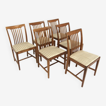 Set of 6 Scandinavian walnut chairs, Sweden, 1960