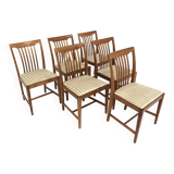 Set of 6 Scandinavian walnut chairs, Sweden, 1960